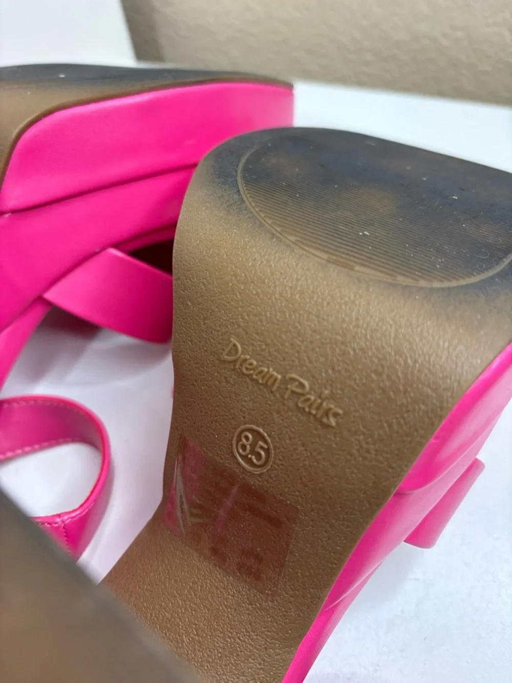 Dream Pairs Hot Pink Platform Block Heel Sandals Square Toe Y2K Size 8.5 - Picture 7 of 11